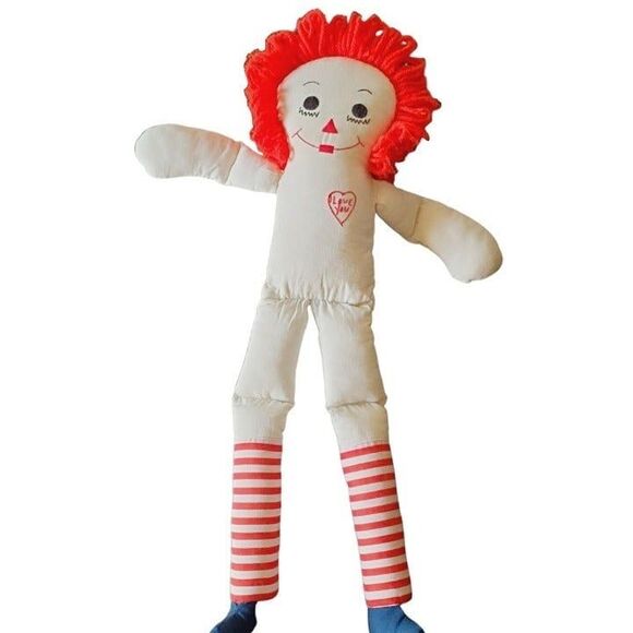 Vintage 1980s Raggedy Ann Push Doll Stuffed Toy 22" GUC - Picture 2 of 9